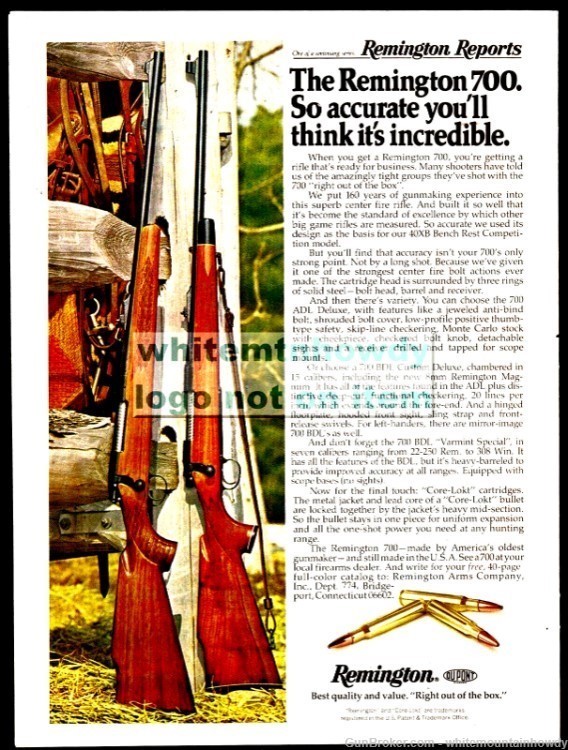 1977 REMINGTON 700 ADL and BDL Center Fire Rifle Photo AD-img-0