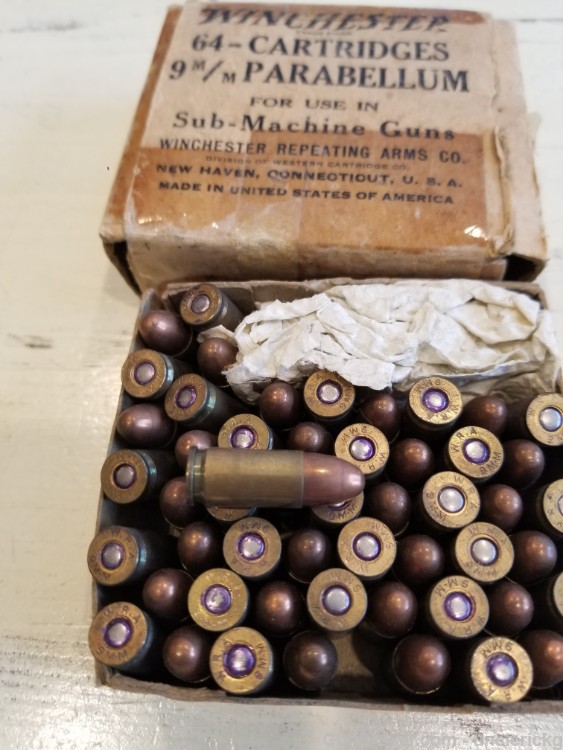VTG Winchester 9mm Parabellum Ammo for use in Submachine Guns 54 rds-img-1
