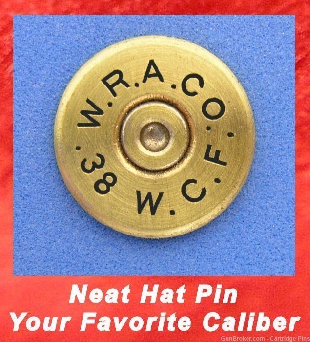 Winchester WRA Co.  38 WCF  38-40  Cartridge Hat Pin  Tie Tac  Ammo Bullet-img-0