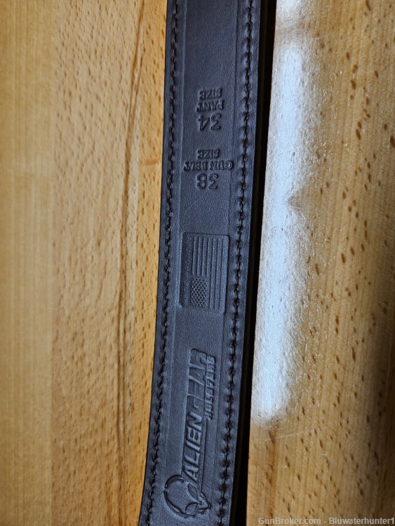 Alien Gear Solid Core Leather Gun Belt Steel Buckle Brown Size 34-38-img-3