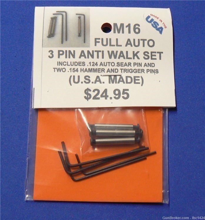 M16 3 PIN ANTI WALK SET (WITH .124 auto sear pin and two .154 hammer-img-1