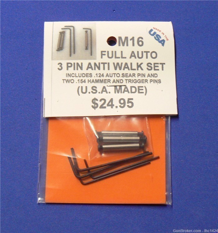 M16 3 PIN ANTI WALK SET (WITH .124 auto sear pin and two .154 hammer-img-2