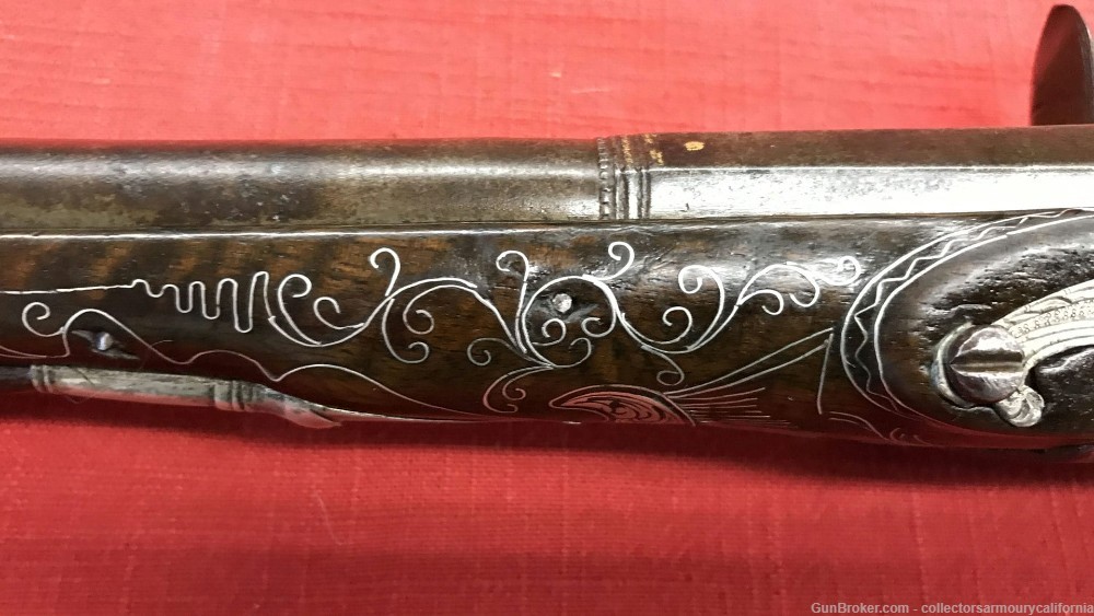 Splendid Silver Mounted Indian Flintlock Kubur Holster Pistol Circa 1800-img-11