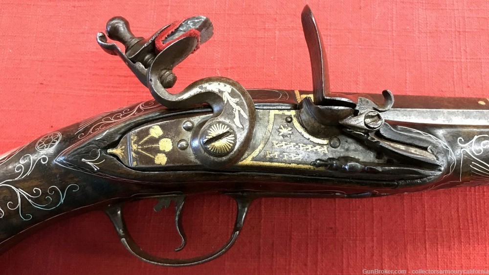 Splendid Silver Mounted Indian Flintlock Kubur Holster Pistol Circa 1800-img-22