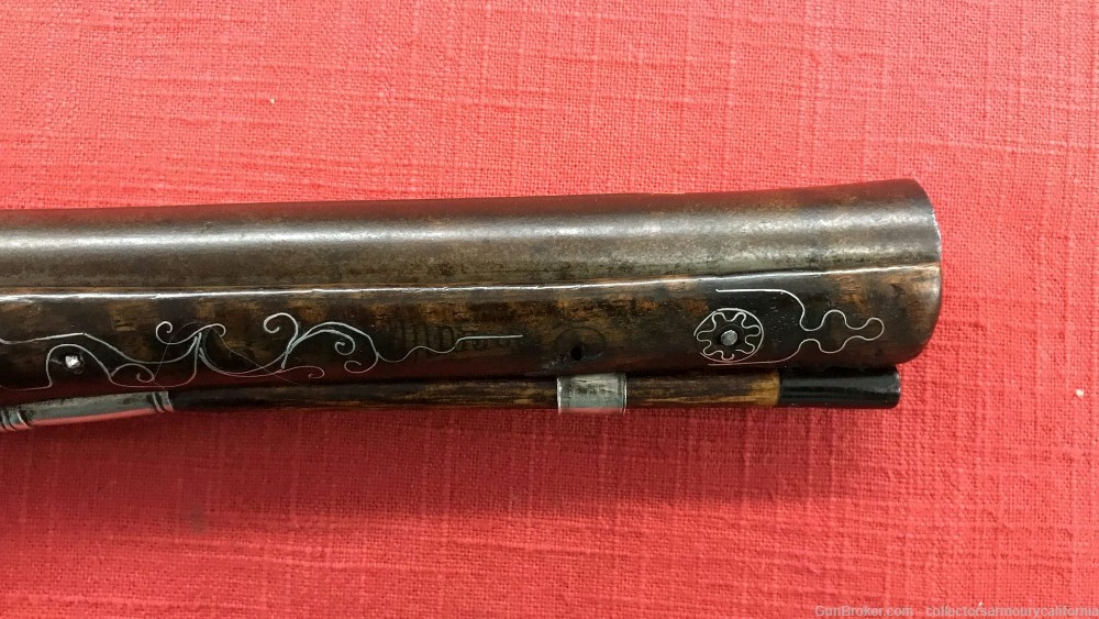 Splendid Silver Mounted Indian Flintlock Kubur Holster Pistol Circa 1800-img-8