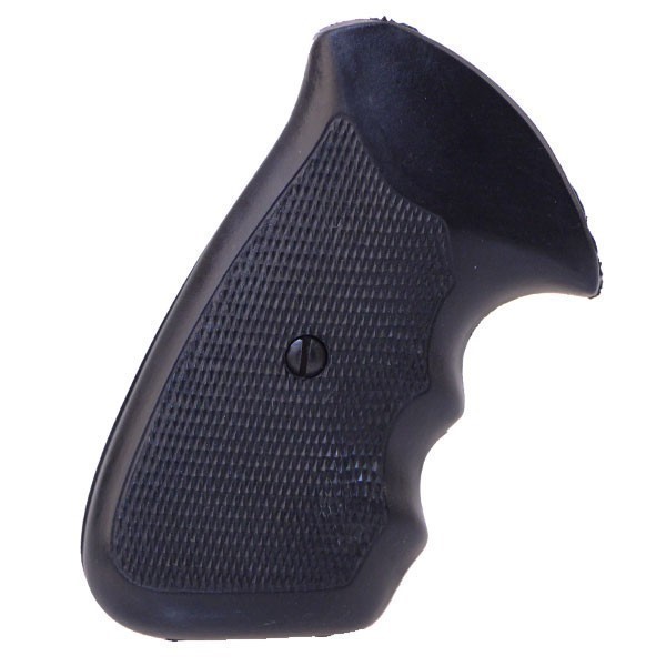Ruger Security Six Service Six Black Rubber Checkered Finger Groove Grips-img-0