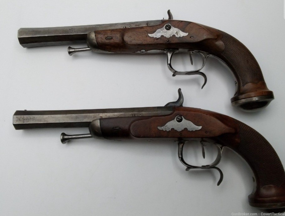 Antique Matched Pair French Percussion Pistols -img-15