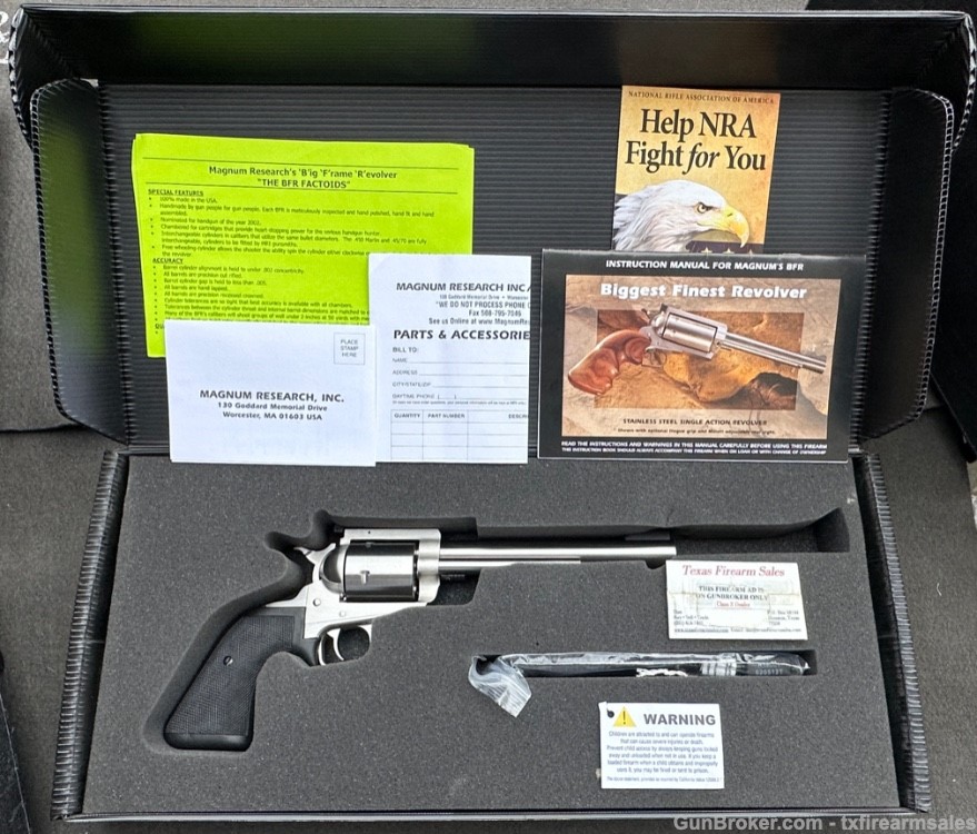 Magnum Research BFR Stainless .454 Casull / .45 LC with 6.5" Barrel, CA OK-img-44