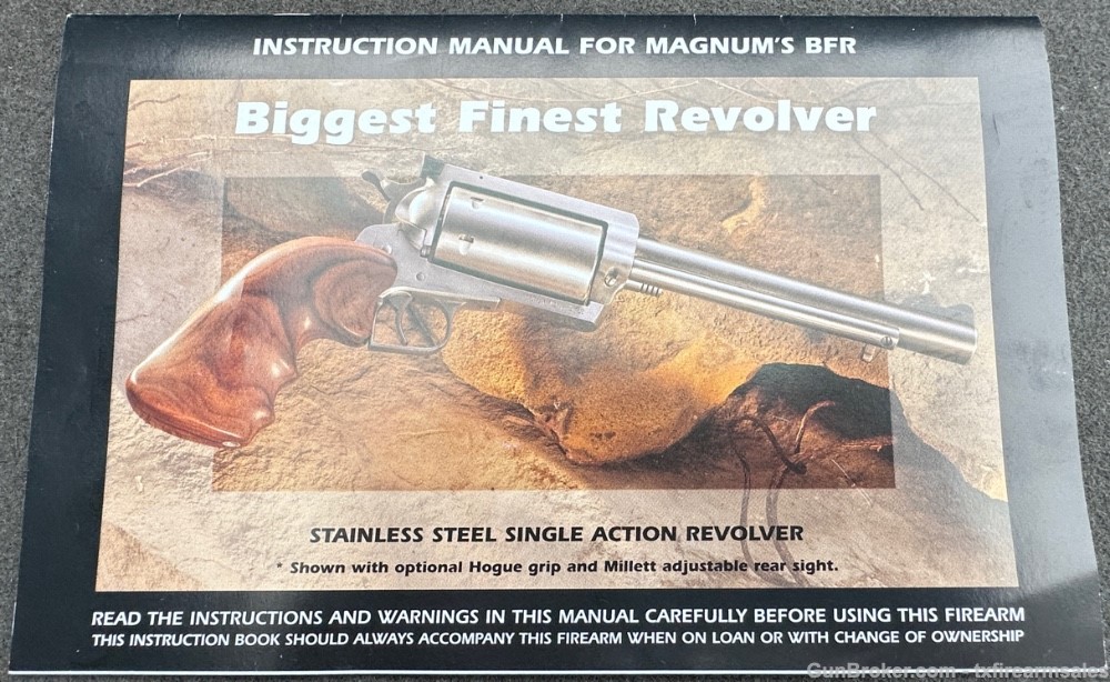 Magnum Research BFR Stainless .454 Casull / .45 LC with 6.5" Barrel, CA OK-img-45