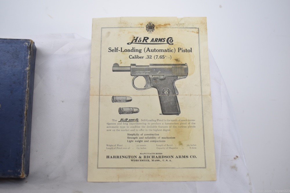 Harrington & Richardson .32 Self Loading Pistol in box with manual and rod!-img-19