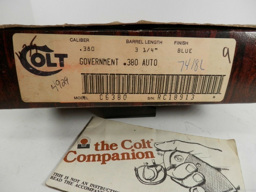 Colt .380 Auto Government Original Box-img-1