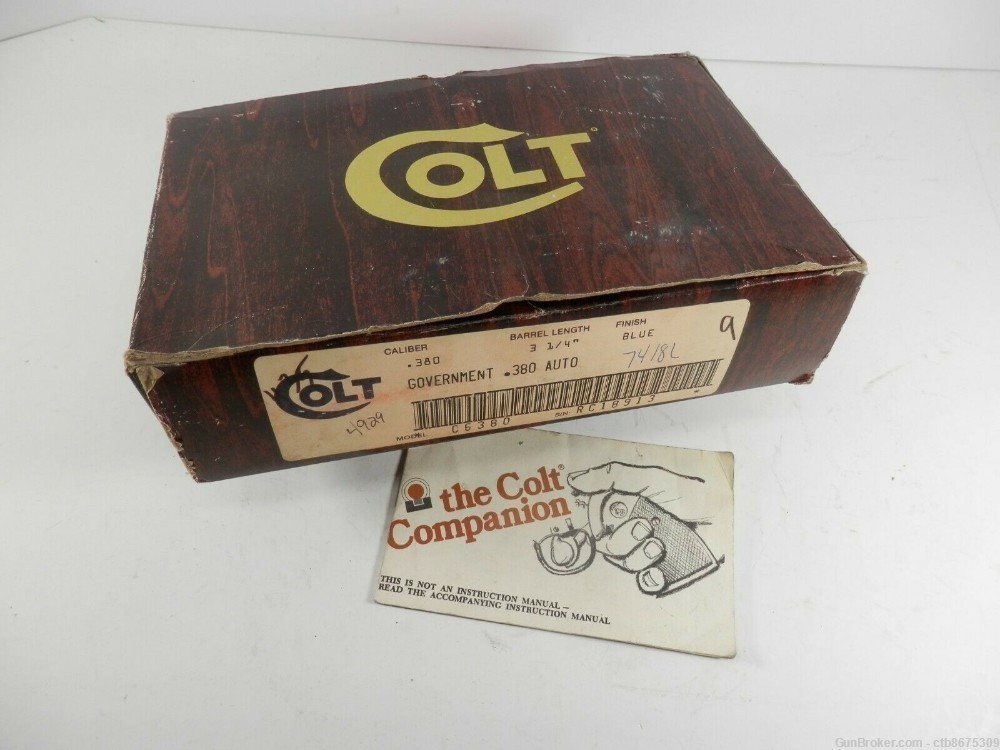 Colt .380 Auto Government Original Box-img-0