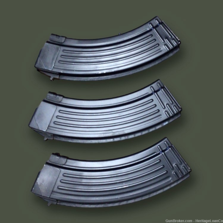 Late East German Steel 30 Round AK47 Magazine – 7.62x39mm 3 Count-img-0