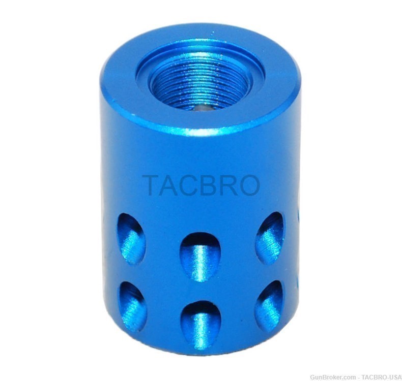 TACBRO Blue .22LR Ruger Mark IV 22/45 1/2"x28 TPI Muzzle Brake Compensator-img-3