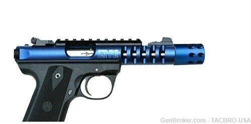 TACBRO Blue .22LR Ruger Mark IV 22/45 1/2"x28 TPI Muzzle Brake Compensator-img-5
