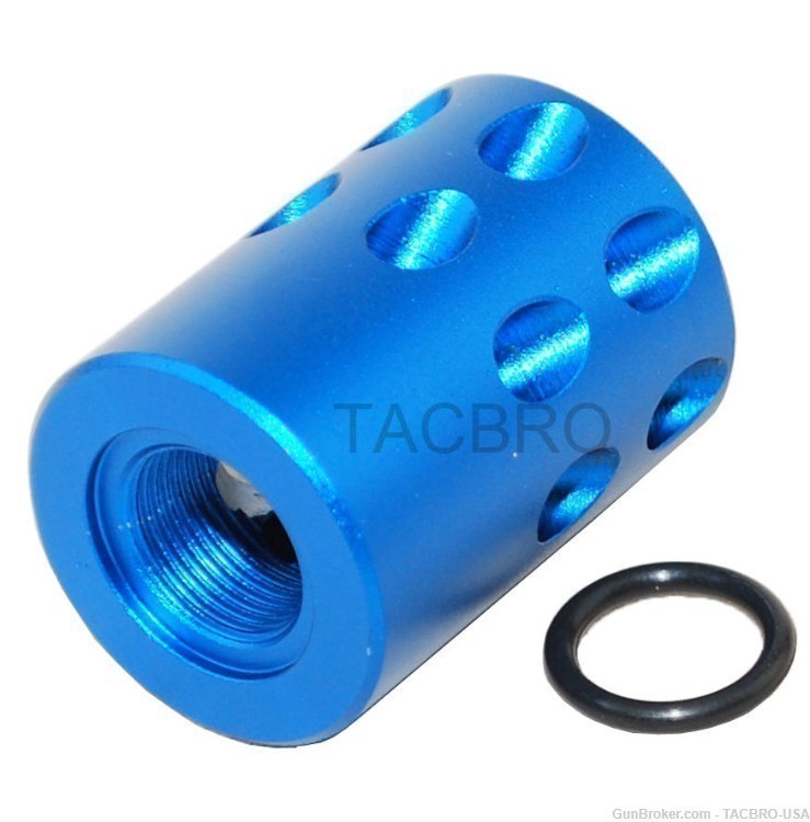 TACBRO Blue .22LR Ruger Mark IV 22/45 1/2"x28 TPI Muzzle Brake Compensator-img-1