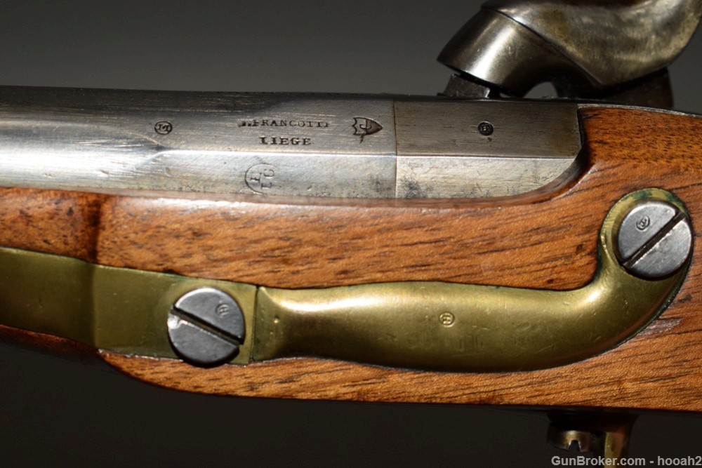 Early SN 394 Swiss Model 1842 Percussion Pistol 69 Cal Francotte Belgium-img-13