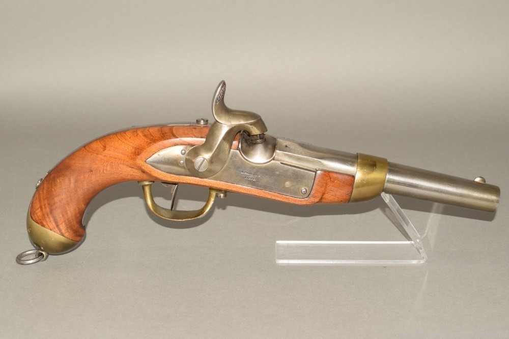 Early SN 394 Swiss Model 1842 Percussion Pistol 69 Cal Francotte Belgium-img-0