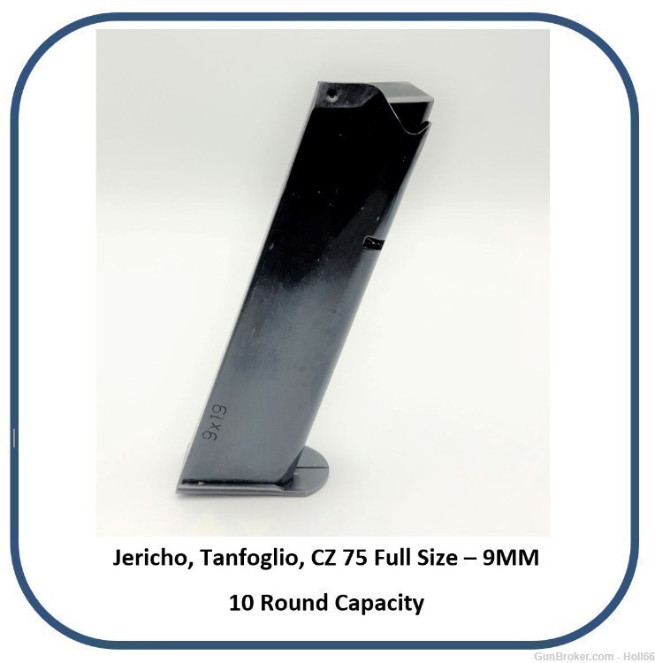 CZ75 Full Size Jericho Tanfoglio 9MM 10 Round Magazine Steel Base-img-0
