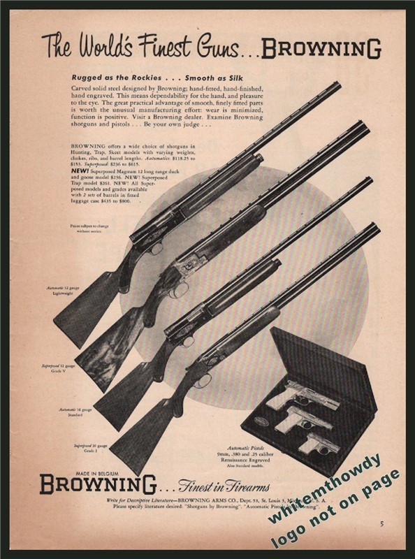 1954 BROWNING Auto & Superposed Shotgun AD-img-0