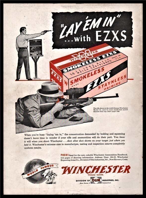 1950 WINCHESTER 52 Rifle EZXS Ammunition PRINT AD-img-0