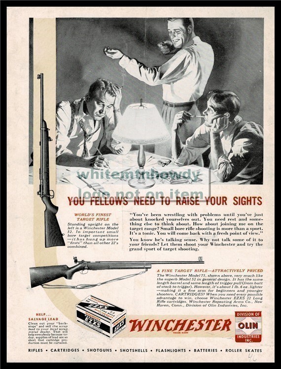 1946 WINCHESTER 52 and 75 Target Rifle PRINT AD-img-0