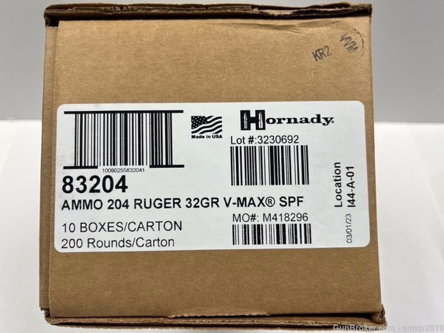 Hornady 204 Ruger "32 GRAIN" V-MAX 10 Boxes 200 Round Case New!-img-1