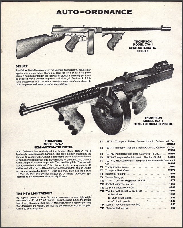 1984 THOMPSON 27A-1 Rifle & Pistol Ad FREE SHIP-img-0