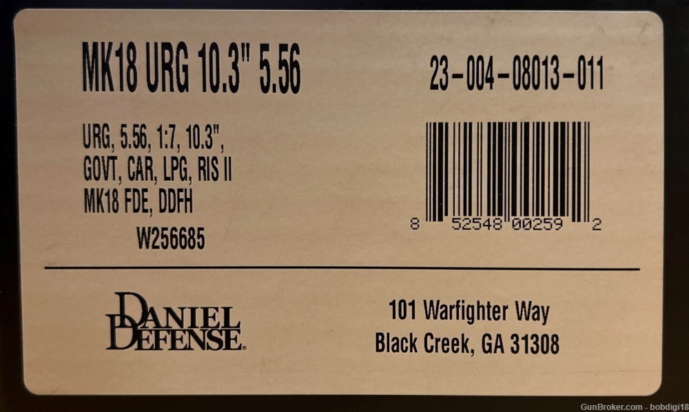 DANIEL DEFENSE MK18 5.56 10.3" FDE Upper 23-004-08013-011 NO CC FEES-img-3