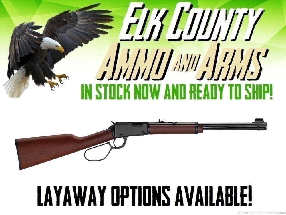 Henry Lever-Action .22 S/L/LR Large Loop 18.5" 15 Rds Walnut H001LL-img-0