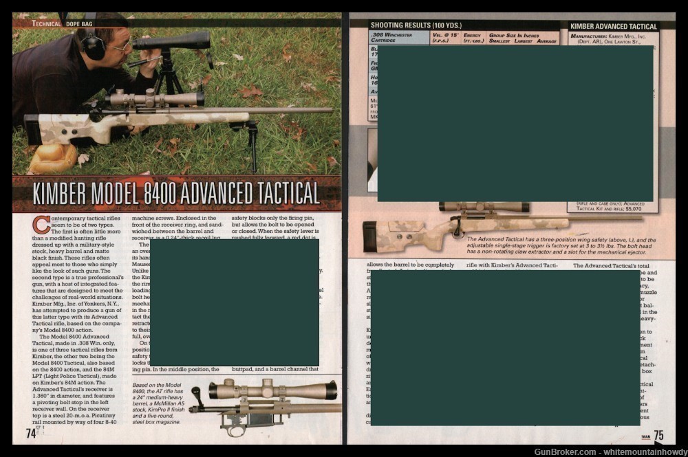 2008 KIMBER Model 8400 Advanced Tactical Rifle 2-page Evaluation Article-img-0
