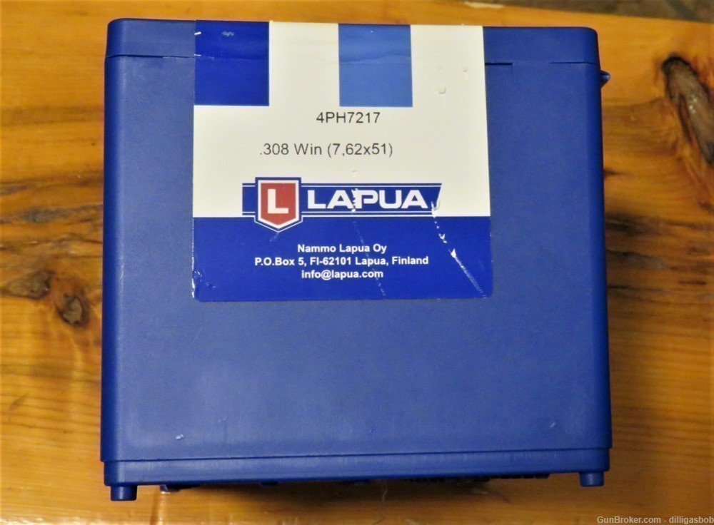 LAPUA 308 WINCHESTER BRASS 1 UNOPENED BOX OF 100 LARGE PRIMER POCKETS-img-1