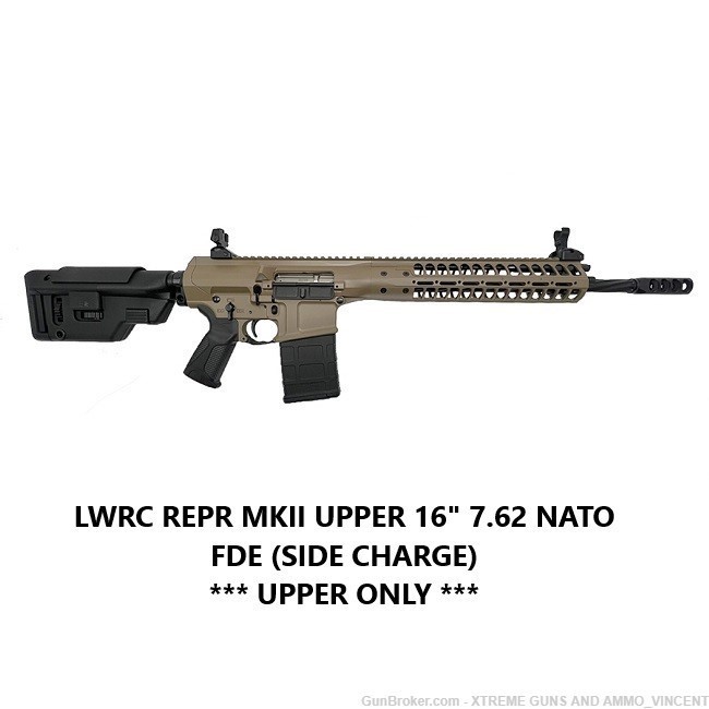 LWRC REPR MKII 16" 7.62 NATO FDE UPPER (SIDE CHARGE) (UPPER ONLY)-img-0