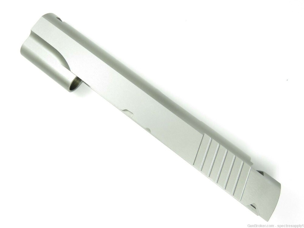 1911 .45 ACP Government Length 5" Unmarked Matte Stainless Slide-img-2