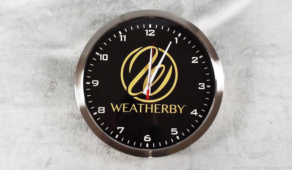 Weatherby 14" Wall Clock Round Metal Case P/N # CU1425-img-0