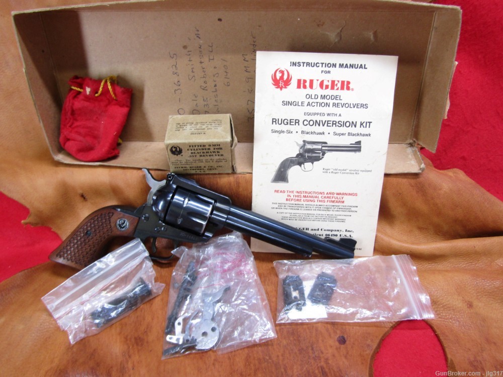 Ruger Blackhawk Conversion Kit 3 Screw 357 Mag/9 mm Made 1970 C&R Okay-img-0