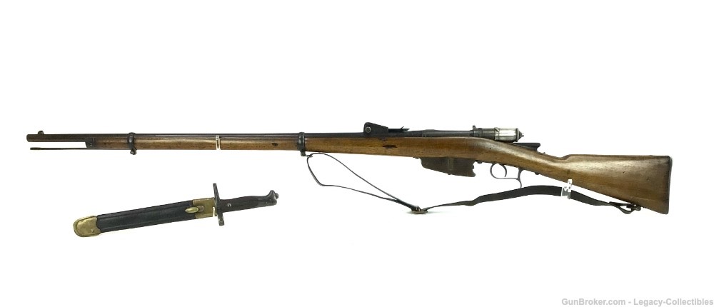 Italian Vetterli-Carcano Model 1870/87/15 Matching Stock With Bayonet -img-0