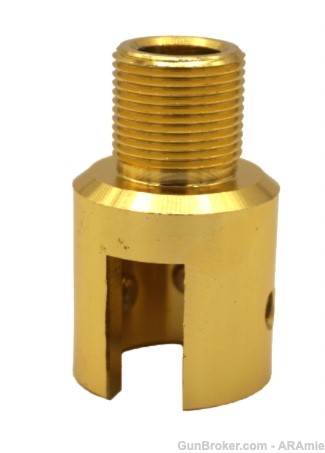 RUGER 10/22 MUZZLE ADAPTER FOR 5/8×24 WITH 3 SET SCREWS (GOLD)-img-0