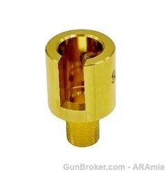 RUGER 10/22 MUZZLE ADAPTER FOR 1/2X28 WITH 3 SET SCREWS (GOLD)-img-0