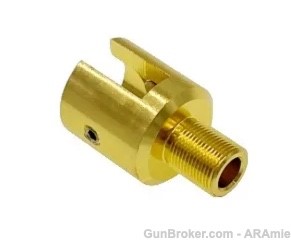 RUGER 10/22 MUZZLE ADAPTER FOR 1/2X28 WITH 3 SET SCREWS (GOLD)-img-1