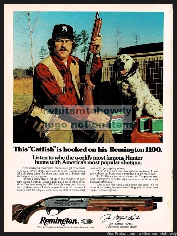 1978 REMINGTON 1100 Shotgun Catfish Hunter Photo PRINT AD-img-0