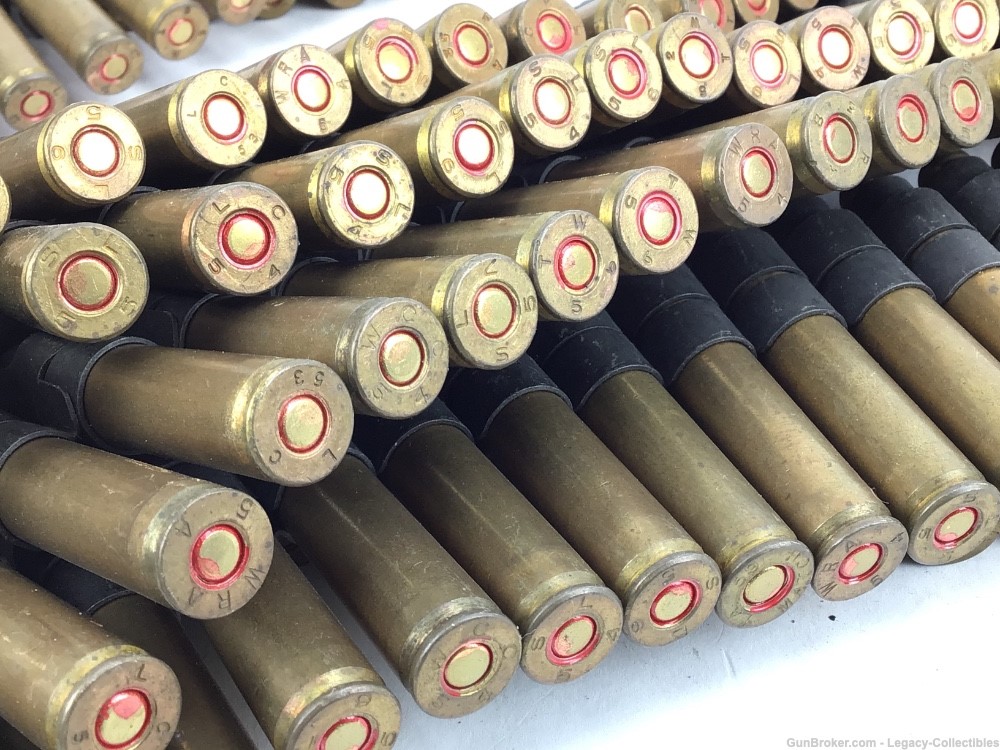 200+- Rounds .30 Cal. Cartridges Linked Blanks M1909 With Matching Ammo Can-img-5