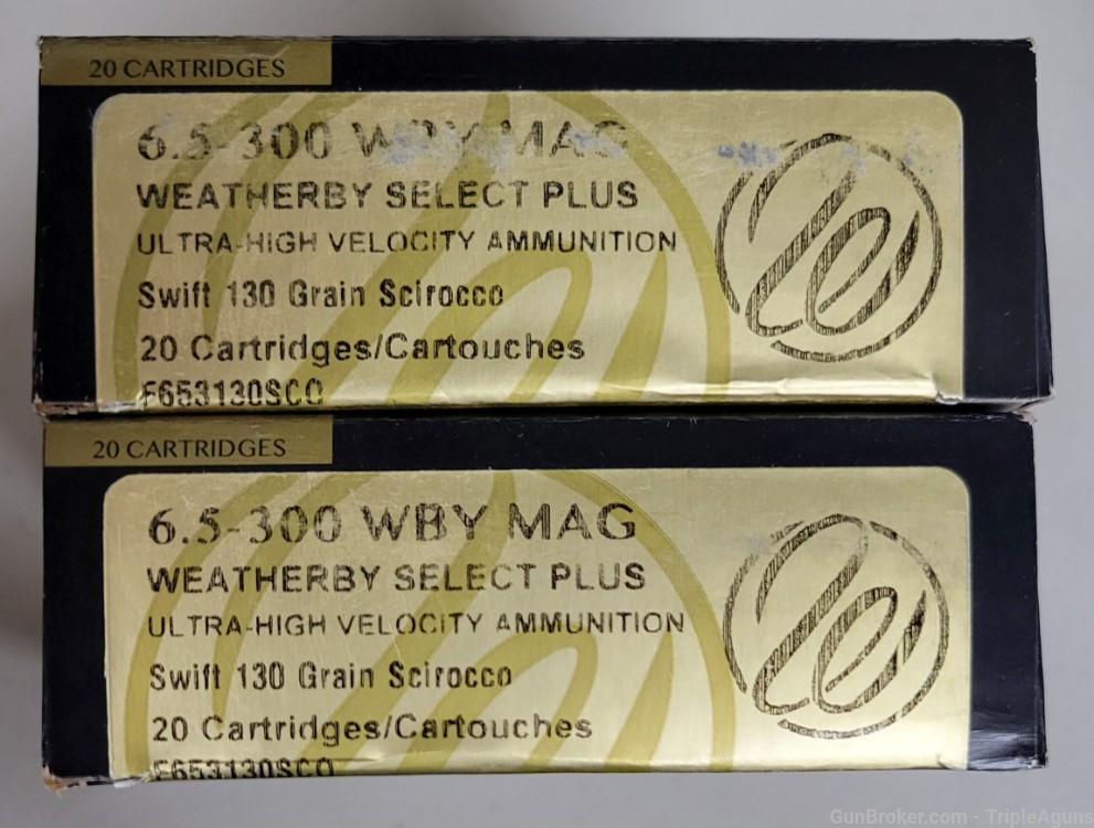 Weatherby Select Plus 6.5-300 Weatherby mag 130gr Scirocco lot of 40rds-img-0