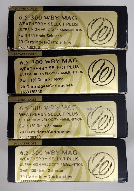Weatherby Select Plus 6.5-300 Weatherby mag 130gr Scirocco lot of 80rds-img-3