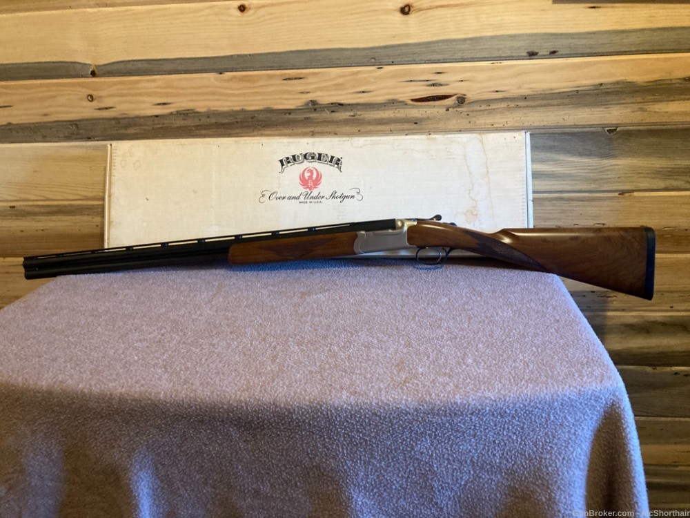 Ruger red label 20 with straight English stock near perfect with box,  Rare-img-0