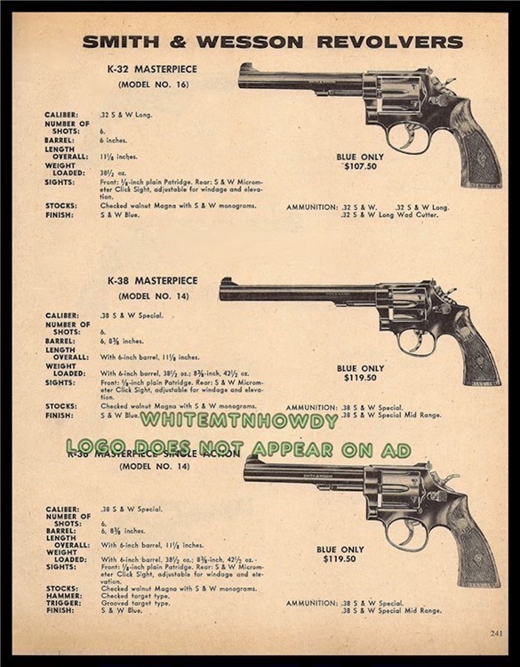 1971 SMITH & WESSON K-32 & K-38 Masterpiece Revolver PRINT AD-img-0