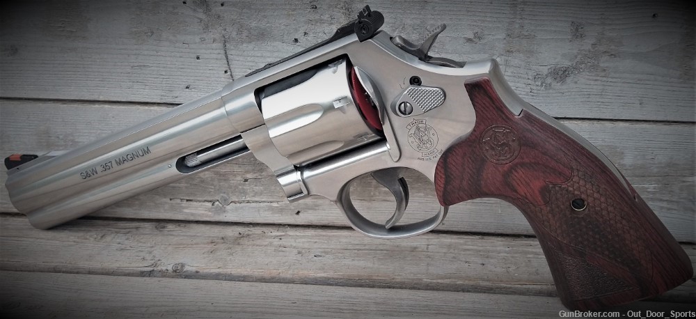 S&W 686 Plus Deluxe .357 Mag 6" Brl Wood Grips 7RD SS L-Frame /EZ PAY $90-img-2