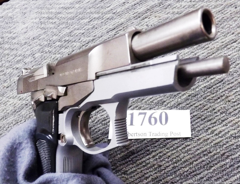 Bersa 9mm Thunder 9 Nickel Lightweight Full Size 1994 First Year VG 16 Shot-img-3