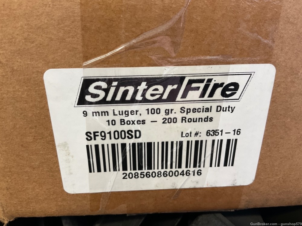 SINTERFIRE 200 ROUND CASE 9MM LUGER SPECIAL DUTY FRANGIBLE HOLLOW POINT-img-0