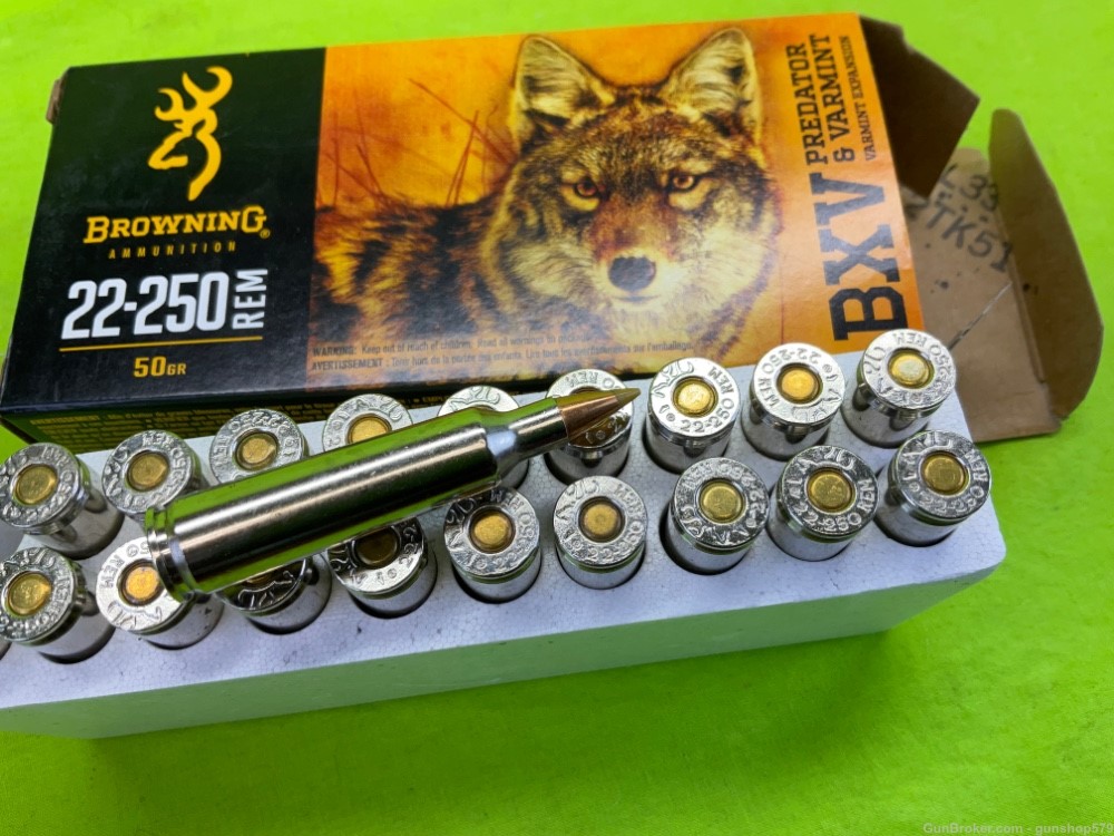 Browning 22-250 BXV Varmint 50 Grain Tipped Nickel Plated Cases 20 Rounds -img-4